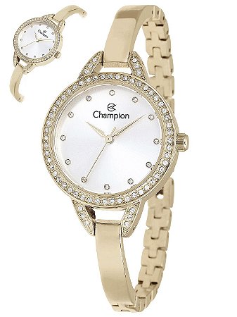 Relógio Champion Original Social Caixa Metal Pulseira Aço