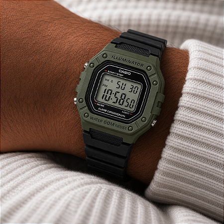 Relógio Casio Digital Verde W-218H-3AVDF