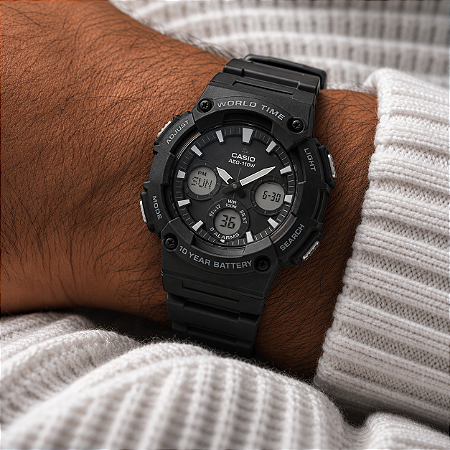 Relógio Casio Ana-Digi Preto AEQ-110W-1BVDF