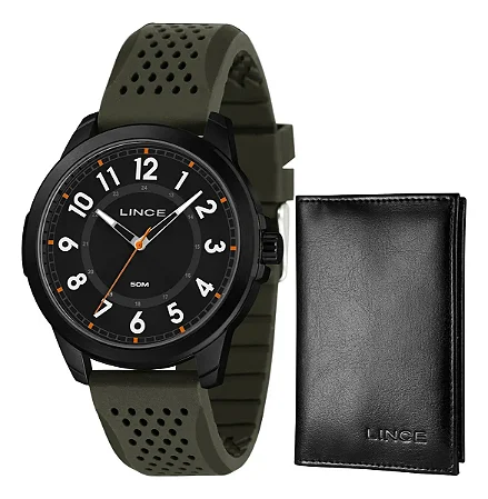 Relógio Lince Masculino Analógico militar c/ carteira