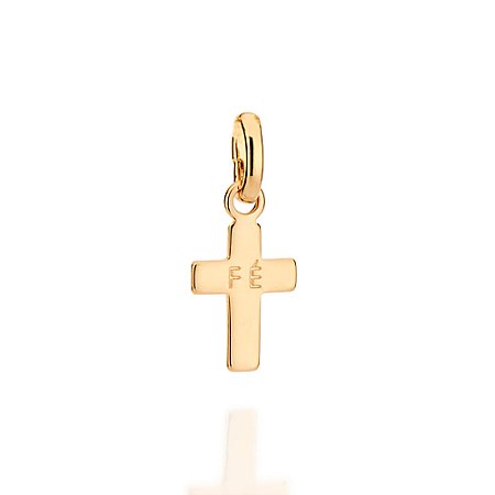 Pingente Rommanel Cruz Fé Ouro 18K