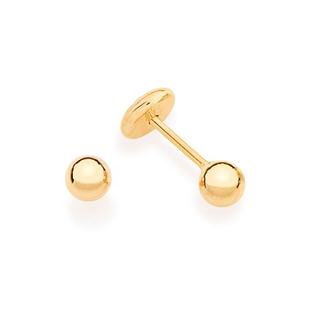 Brinco Rommanel Esfera Infantil Ouro 18K