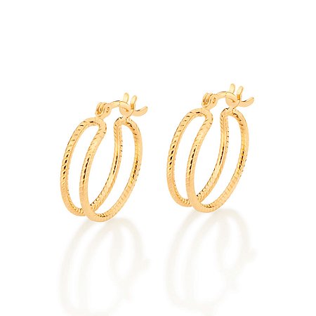 Brinco Rommanel Argola Dupla Ouro 18K