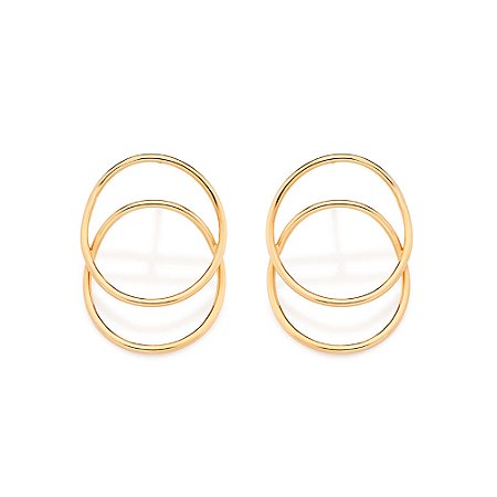 Brinco Rommanel Círculos Ouro 18K