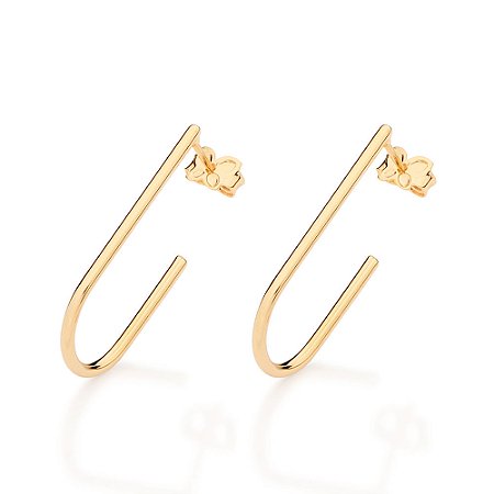 Brinco Rommanel Meia Argola Ouro 18K
