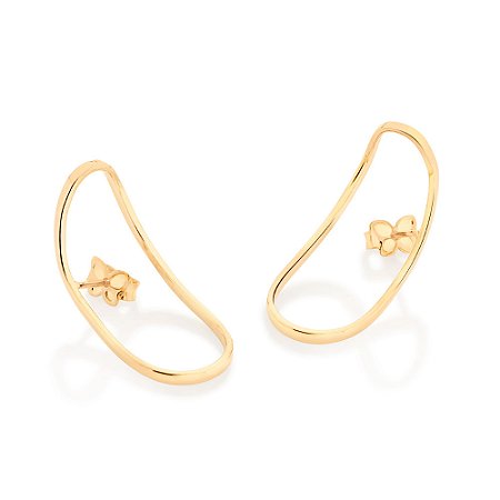Brinco Rommanel Oval Ouro 18K