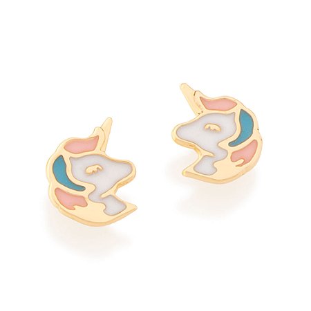 Brinco Rommanel Infantil Unicórnio Ouro 18K