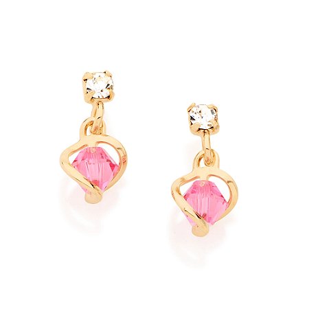 Brinco Rommanel com Zircônias e Cristais Ouro 18K