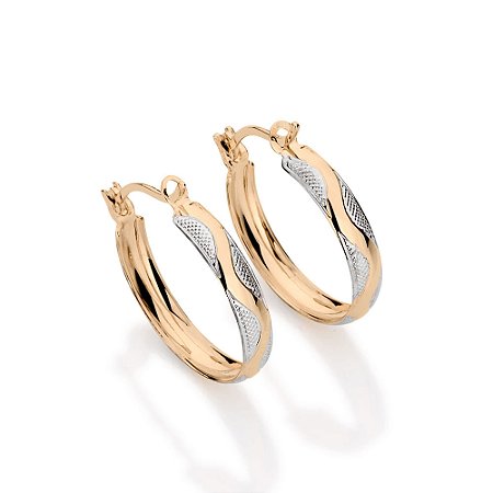 Brinco Rommanel Argola com Rhodium Ouro 18K