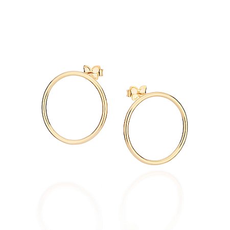 Brinco Rommanel Argola Frontal Banhado Ao Ouro 18K