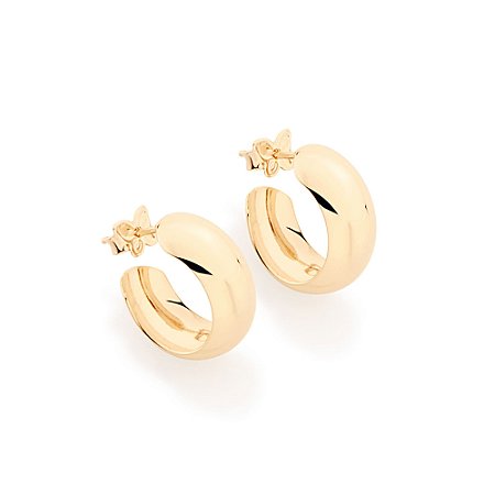 Brinco Rommanel Meia Argola Ouro 18K