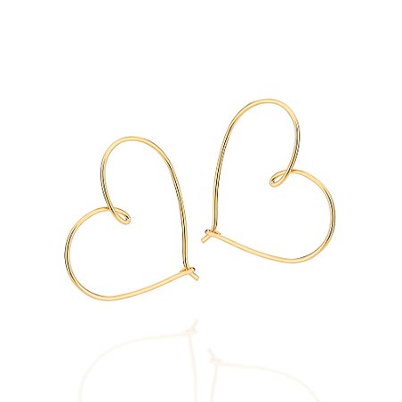 Brinco Rommanel Argola Coração Ouro 18K