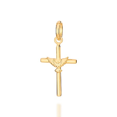 Pingente Rommanel Cruz com Espírito Santo Ouro 18K