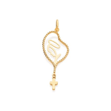 Pingente Rommanel Terço Madonna Ouro 18K