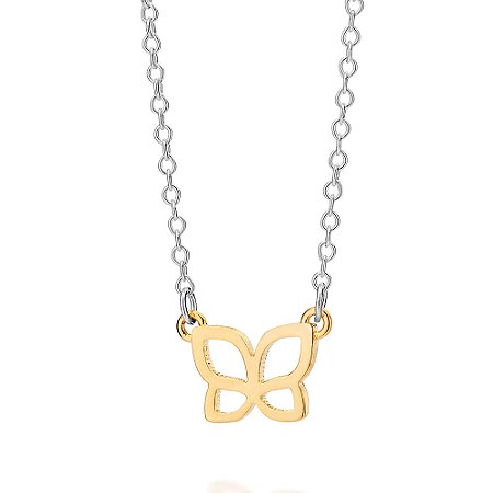 Gargantilha Rommanel com Pingente Prata 925 e Ouro 18K