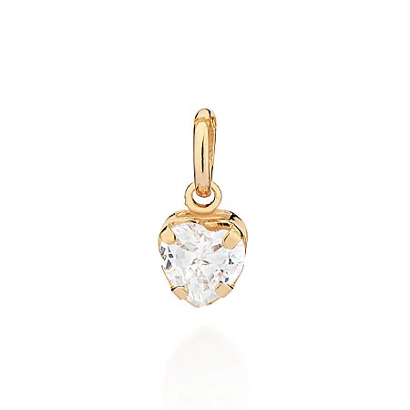 Pingente Rommanel Solitário Coração com Zircônia Ouro 18K