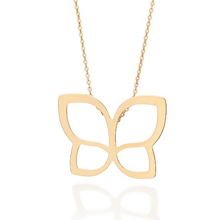 Gargantilha Rommanel com Borboleta Ouro 18K