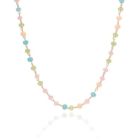Gargantilha Rommanel com Cristais Ouro 18K