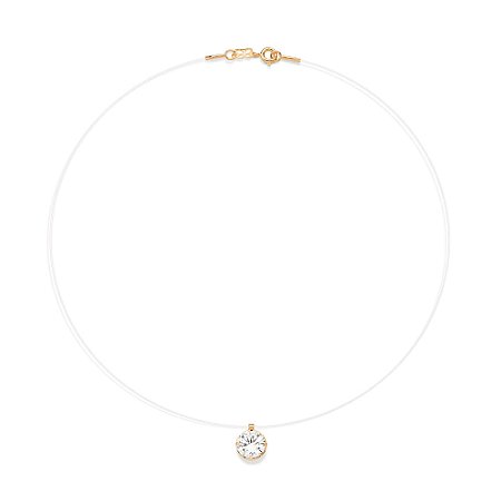 Gargantilha Rommanel Fio de Nylon com Zircônia Ouro 18K