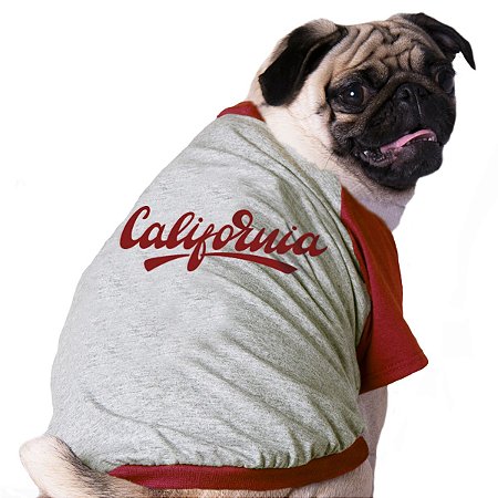 Camiseta vermelha para cães e gatos - California