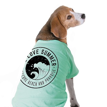 Camiseta verde pastel para cães e gatos - Beach Waves
