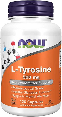 L-Tyrosine 500mg (120 cápsulas) - Now Foods