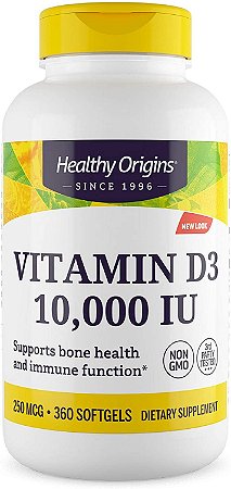 Vitamina D3 10000ui 360 Softgels - Healthy Origins