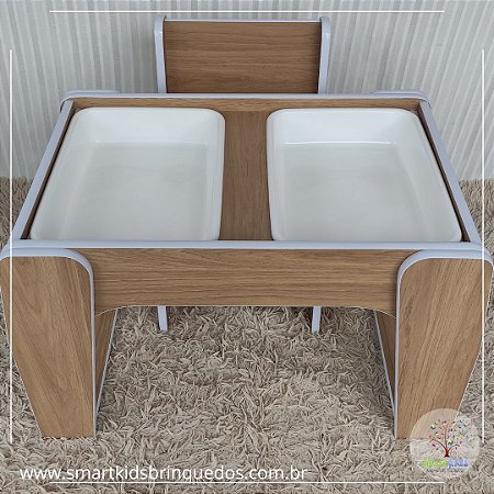 Mesa Sensorial com 1 cadeira (acompanha 2 bandejas) PROMOCIONAL
