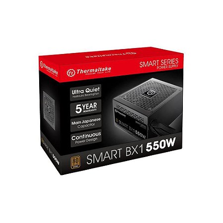 Fonte 550w Tt Smart Bx1 All Flat Cables 82+Bronze
