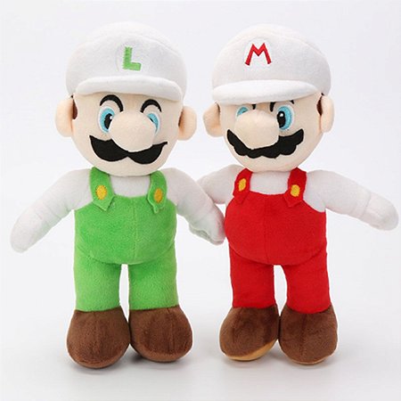 Pelucia Turma Mario Bros LUIGI FIRE MINI