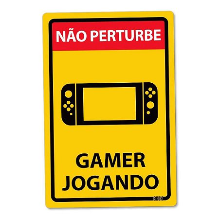 Placa Decorativa 24x16 - GAMER JOGANDO NX
