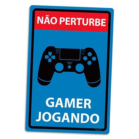 Placa Decorativa 24x16 - GAMER JOGANDO PS
