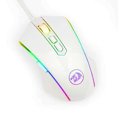 Mouse Gamer Redragon Memealion Lunar White Rgb 10000dpi