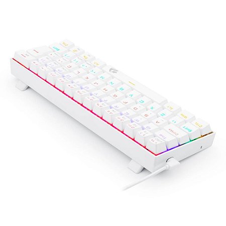 Teclado Gamer Mecanico Lakshmi Rainbow Branco Switch Marrom Abnt2