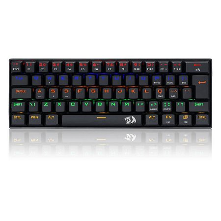 Teclado Gamer Mecanico Lakshmi Rainbow Preto Switch Marrom ABNT2