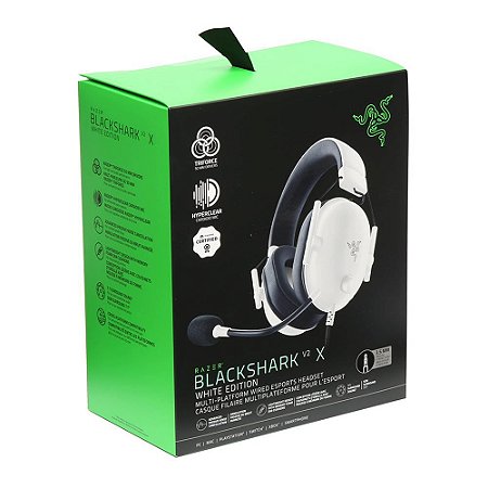 Headset Razer Blackshark White Edition V2 X Surround 7.1