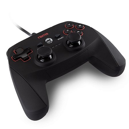Controle Pc Double Shock Fighter Usb 2.0 Preto