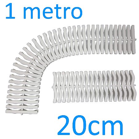 Grelha Plástica Flexível Para Piscinas 20cm - 1 metro