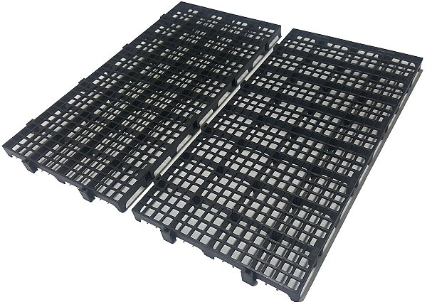 10pçs Estrado Plastico Preto 50x25x2,5cm - Pallet Palete