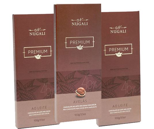 Kit 3 barras - chocolate Nugali sortidas - 100g