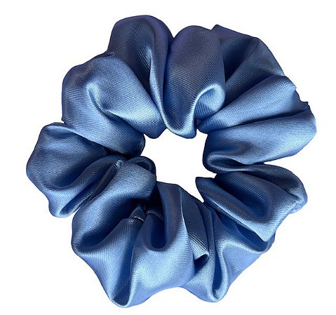 Scrunchie de Cetim Anti Frizz - Xuxinha Cor Azul Bebê