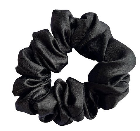 Scrunchie de Cetim Anti Frizz - Xuxinha Cor Preto