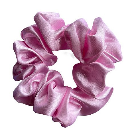 Scrunchie de Cetim Anti Frizz - Xuxinha Cor Rosa Bebê