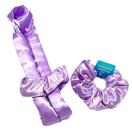 Modelador de Cachos e Ondas em Cetim (heatless curls)  - Cachos Sem Calor e sem Danos Cor: Lilás