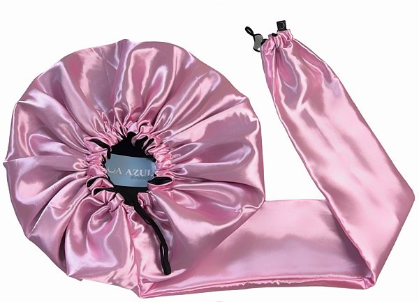 Touca Difusora Secadora Dupla Face Premium Rosa Bebê e Preto