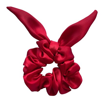 Scrunchie de Cetim Lacinho Anti Frizz- Vermelho