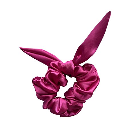 Scrunchie de Cetim Lacinho Anti Frizz- Rosa Pink