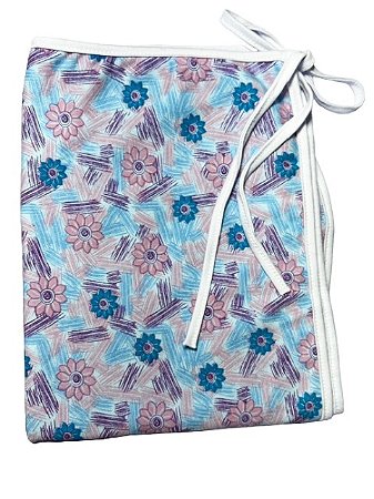 Toalha  Para  Fitagem 100% Algodão Floral Azul e Rosa