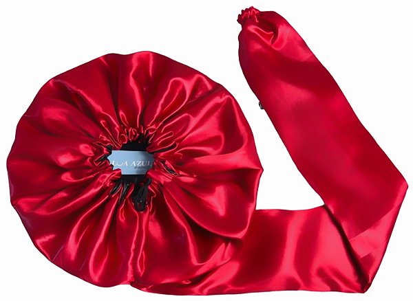 Touca Difusora Secadora Dupla Face Premium Vermelho e Preto
