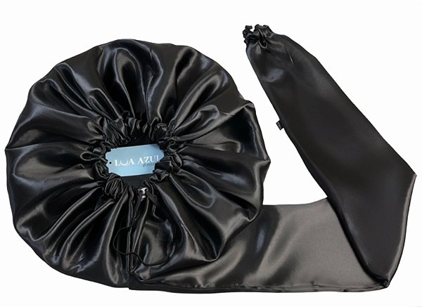 Touca Difusora Secadora Dupla Face Premium Preto e Preto